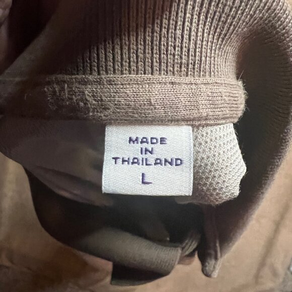 Ashworth Golf Company Men LG Tan Brown‎ Square Checker Thailand Collar Polo (Z) - Picture 7 of 7